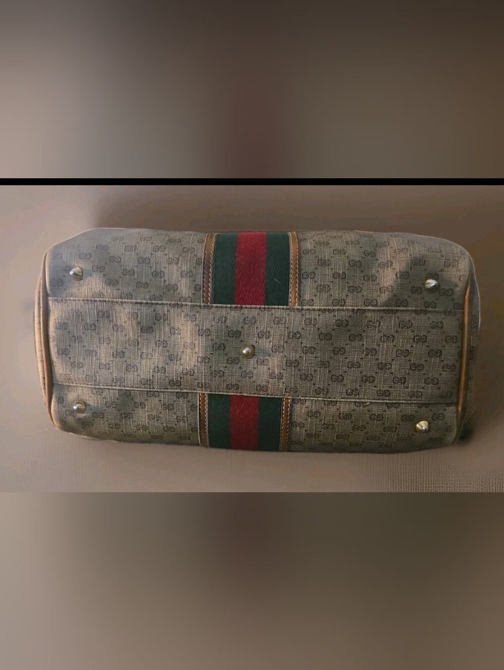 Classic Auth Gucci Boston Bag GG Pattern Sherry Line - Picture 7 of 10